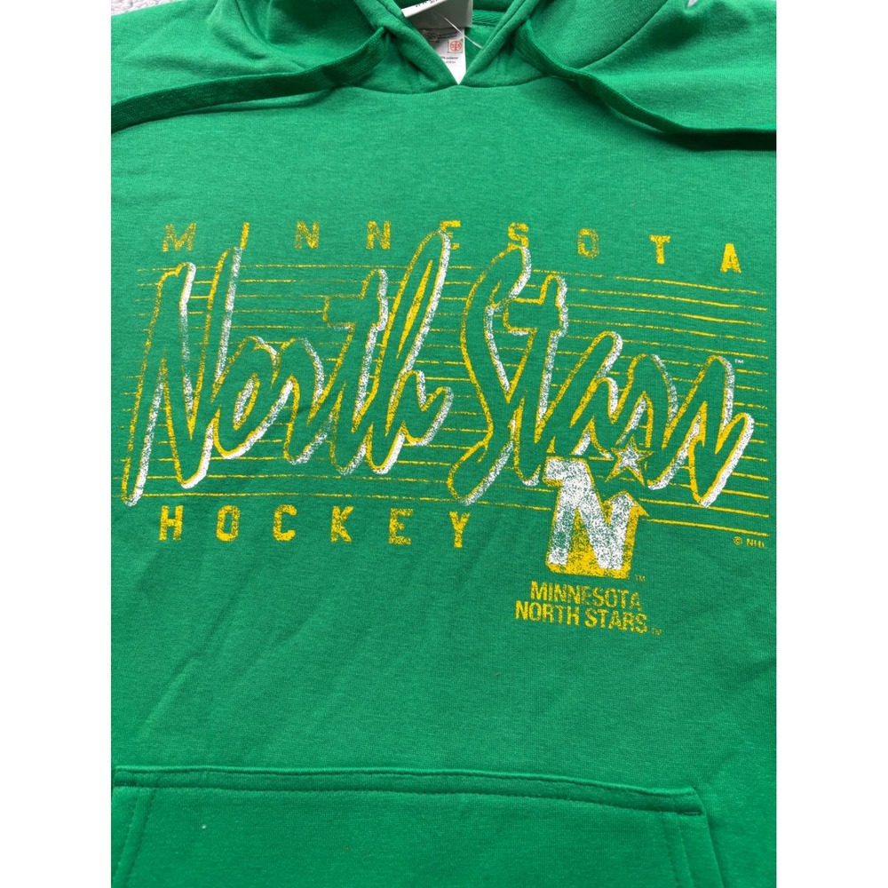 NHL Vintage Hockey Minnesota North Stars‎ Mens Green Graphic Hoodie Sweatshirt M - Picture 2 of 5